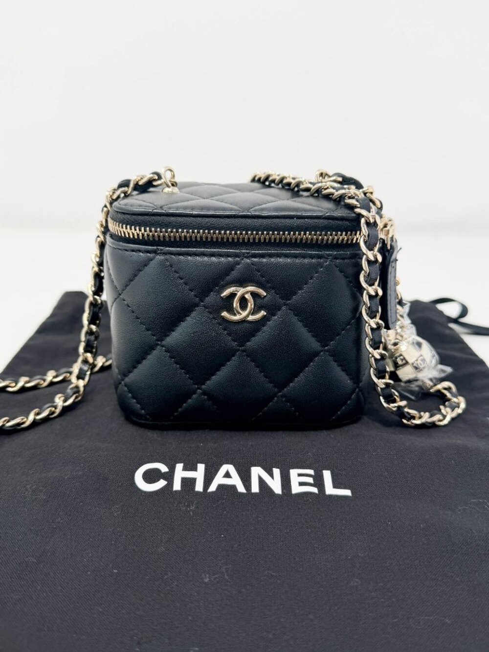 Chanel Mini Pearl Crush Vanity Case With Chain